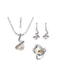 XiangGang ShaoGi 18k White Gold, Round Diamond Ball Fashion Sets, White - 18 inch