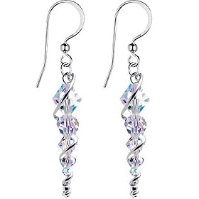 Handcrafted Austrian Crystal Sterling Icicle Drop Earrings MADE WITH SWAROVSKI ELEMENTS