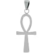 Stainless Steel Ankh Cross / Key of the Nile Pendant 30 in. Bead Chain included, 1 1/2 in. (38 mm) long