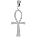 Stainless Steel Ankh Cross / Key of the Nile Pendant, 1 1/2 in. (38 mm) long