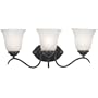 Kenroy Home 90213ORB Medusa 3-Light Vanity with Alabaster Glass Shade, Oil Rubbed Bronze