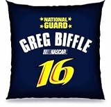 NASCAR Racing Greg Biffle 18X18 Toss Pillow - Auto Racing Fan Shop