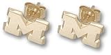 Michigan 10KT M 1/4 Earrings