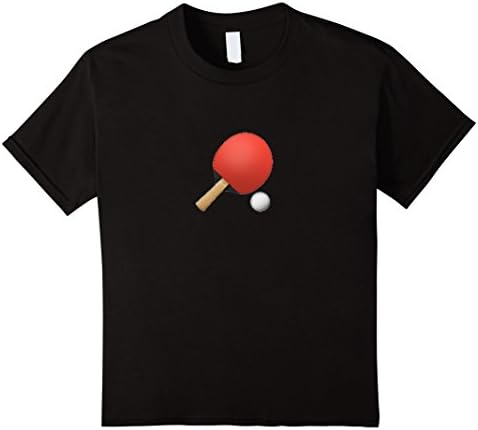 Kids Ping Pong Table Tennis Emoji Tee Shirt 10 Black