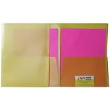 Yellow Pearl 9x12 Plastic Regular Weight Two Pocket Folders - Sold individually