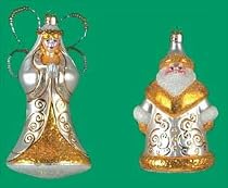 Angel and Santa Assortment 6 1/2" Ornament - set of 4