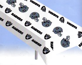 Oakland Raiders Plastic Table Cover Heavy Duty Officially Licensed Team Logo