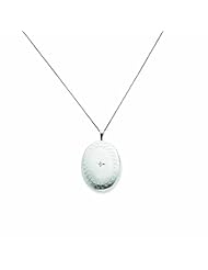 Genuine .925 Sterling Silver 26mm Oval Diamond Locket 18 3.4 Grams. 100% Satisfaction Guaranteed.