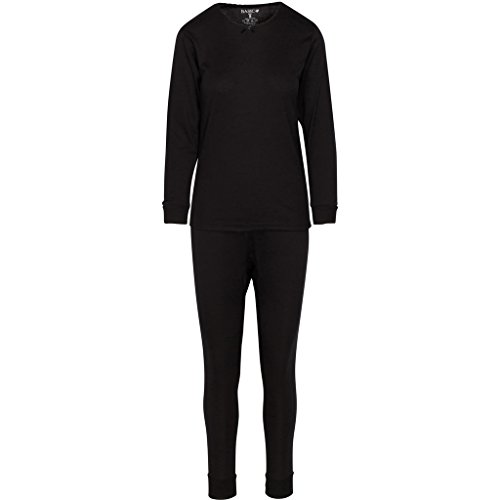 Women’s 2pc Thermal Underwear, Top & Bottom Fleece Lined Long Johns