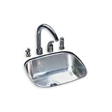 Kindred US1721/80K/E Single Bowl Undermount Sink, Stainless Steel