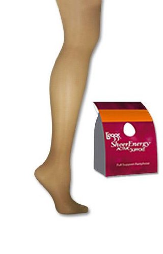L'eggs Women's Sheer Energy Active Support Regular Panty Sandal Toe 1 Pair # 67600
