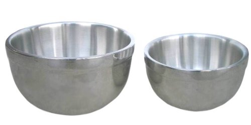 Universal Housewares 2 Piece German Stainless Steel Double Wall Bowl Set