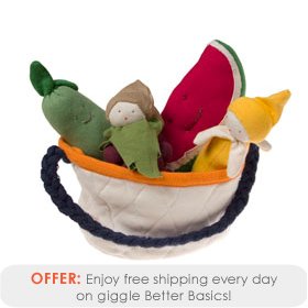 giggle Better Basics Fruit Teethers & Tote (Organic Cotton)