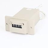 uxcell　カウンター　数取器　プレスリセット　カーキ　0-9999 220VAC 4デジタル