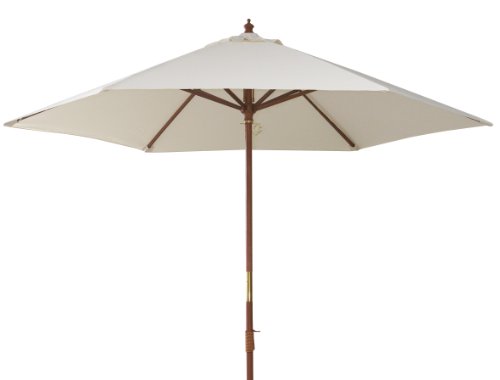 Zangenberg 64691_890 Holzschirm Tanger 350 cm, rund, 8-teilig, beige