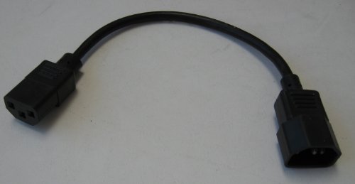 11 inches end to end A little longer than 0.5 (1/2) foot BLACK Computer or TV High Grade Male Female MF Extension AC Power Cord Cable - this powers items that take this style of cord. hubs switch switchs pc power supply printer laser - 3 Prong Ac Power Cord Cable Plug for Samsung Toshiba LG Sharp Sony Sceptre RCA Panasonic Philips Mitsubishi Magnavox TV LCD Plasma DLP, Acer Asus HP Samsung ViewSonic Dell Compaq Hanns-G LG Planar Monitor , Screen , PS3 , XBOX 360 hospital grade