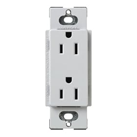 Lutron SCR-15-PD Satin Colors 15A Electrical Socket Duplex Receptacle, Palladium by Lutron