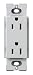 Lutron SCR-15-PD Satin Colors 15A Electrical Socket Duplex Receptacle, Palladium