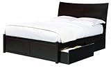 Milano Full Platform Bed with Flat Panel Footboard, Espresso with 2 Flat Panel Bed Drawers Milano Full Platform Bed with Flat Panel Footboard, Espresso with 2 Flat Panel Bed Drawers