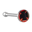 Surgical Steel Red and Black Iron Cross Logo Nose Ring