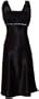 Satin Chiffon Prom Dress Holiday Formal Gown Bridesmaid Crystals Knee-Length Junior Plus Size, Medium, Black