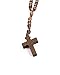 Intercession First Wood Rosary - Made in Brazil (Walnut - 6/8mm Beads