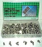 Tools & Hardware : 110 Pcs Hydraulic Grease Fitting Assortment - Metric