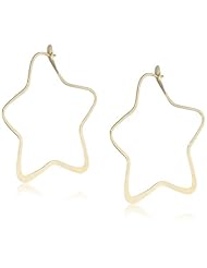 Melissa Joy Manning 14 Karat Gold Star Hoop Earrings