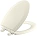 KOHLER K-4712-T-47 Triko Elongated Molded-Wood Toilet Seat with Color-Matched Hinges, Almond
