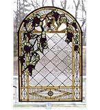 Meyda 24W X 36H Grape Diamond Trellis Window - Model 66048 Stained Glass