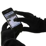 TECH TOUCH GLOVES WITH SILVER COATED NYLON FIBRE TIPS - BLACK - IPHONE 4/4S - GALAXY S2 - HTC SENSATION AND ALL SMARTPHONES WITH TOUCHSCREENS PART OF THE QUBITS ACCESSORIES RANGE