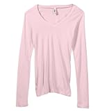 BellaWomen'sAndreaSheerRibLong-SleeveV-NeckT-Shirt,pink,Medium