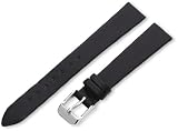 Hadley-Roma Women's LSL978RA 140 14-mm Black Satin Grained Leather Watch Strap