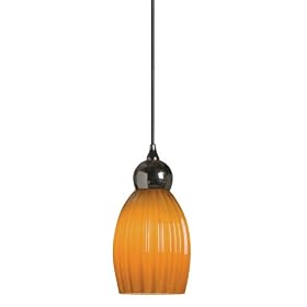 American Fluorescent VEP113AMSCT Vietra Ribbed Pendant, Amber by American Fluorescent