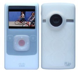 Clear/White Soft Silicone Skin Case for Flip Ultra HD Camcorder 8 GB, 2 Hours (3rd Generation)