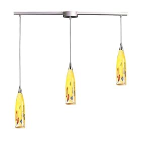Lungo - 3 Light Kitchen Island Pendant Track Lighting Fixture - Brushed Nickel - Yellow -... by Elk