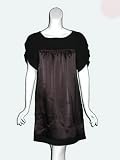 MCGINN Satin Ruffled Babydoll Dress in Black