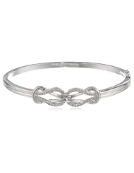 Sterling Silver Diamond Double-Knot Bangle Bracelet (1/4 cttw, I-J Color, I2-I3 Clarity)