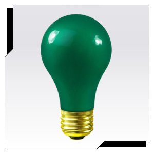 25A/G A19 Ceramic Green Light Bulb