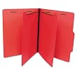 S J Paper S59707 S J Paper Economy Classification Folders, Letter, 6-Section, Red, 25/Box