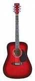 Lauren LA125RD Dreadnought Guitar - Redburst