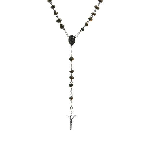 Baltic Honey Amber and Sterling Silver Rosary Beads 22"