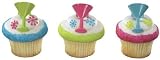12 Plastic Cocktail Martini Cupcake Rings Cake Toppers