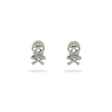 Eve's Addiction Sterling Silver Skull and Crossbones Earrings