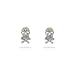 Eve's Addiction Sterling Silver Skull and Crossbones Earrings