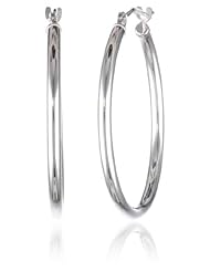 Klassics 10k Gold Polished Hoop Earrings, (1.1" Diameter)