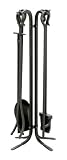 Outdoor Living : UniFlame 5 Piece Triple-Plated Black Wrought Iron Fireset