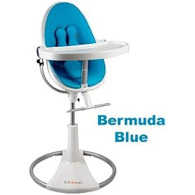 bloom fresco loft High Chair - White Base - Bermuda Blue