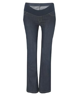 Maternity Under Bump Bootcut Mid Wash Jean - Petite Length