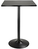Winsome Obsidian High Table Square Black Mdf Top with Black Leg And Base
